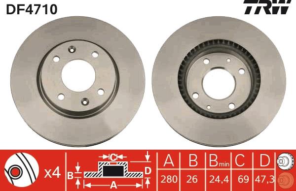 TRW DF4710 - Disque de frein cwaw.fr