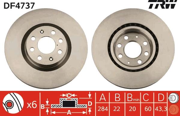 TRW DF4737 - Disque de frein cwaw.fr