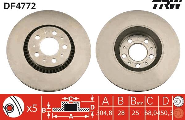 TRW DF4772 - Disque de frein cwaw.fr