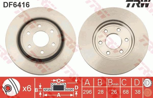 TRW DF6416 - Disque de frein cwaw.fr