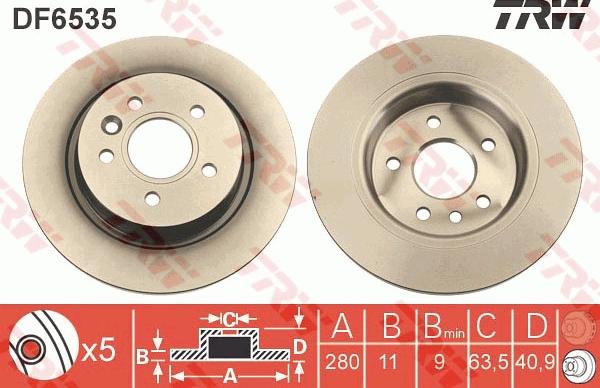 TRW DF6535 - Disque de frein cwaw.fr