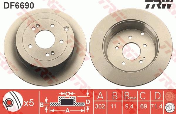 TRW DF6690 - Disque de frein cwaw.fr