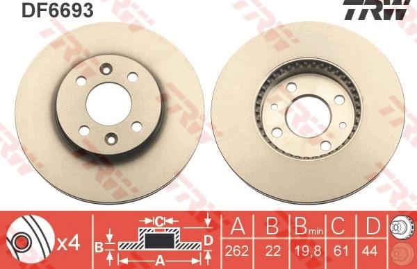 TRW DF6693 - Disque de frein cwaw.fr