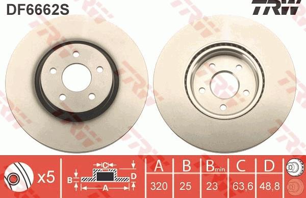 TRW DF6662S - Disque de frein cwaw.fr