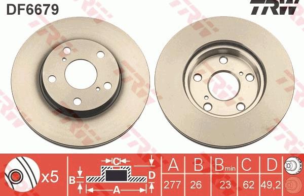 TRW DF6679 - Disque de frein cwaw.fr