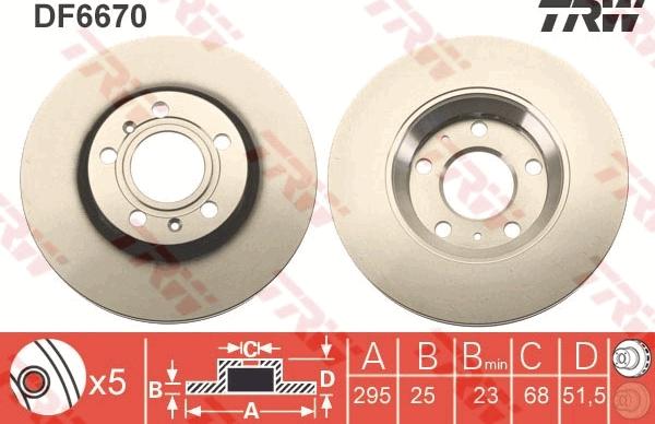 TRW DF6670 - Disque de frein cwaw.fr