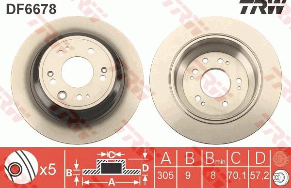 TRW DF6678 - Disque de frein cwaw.fr