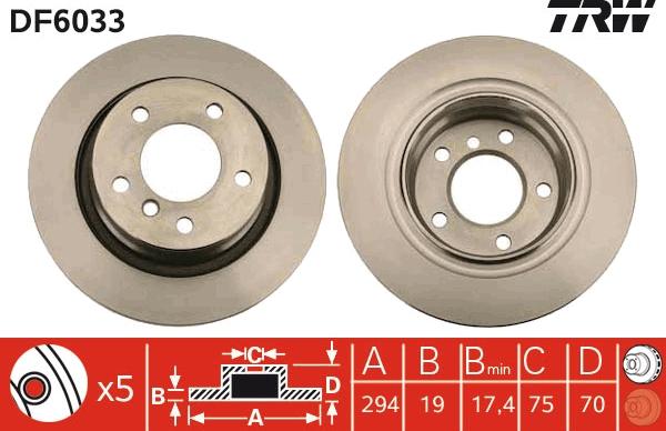 TRW DF6033 - Disque de frein cwaw.fr