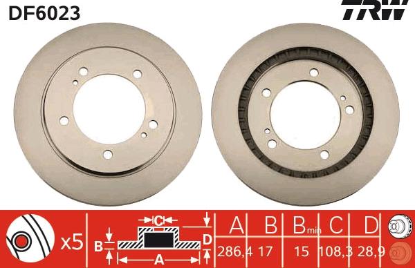 TRW DF6023 - Disque de frein cwaw.fr