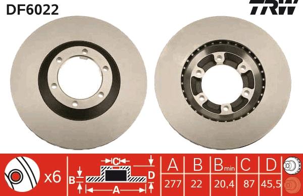 TRW DF6022 - Disque de frein cwaw.fr