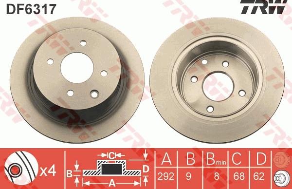 TRW DF6317 - Disque de frein cwaw.fr