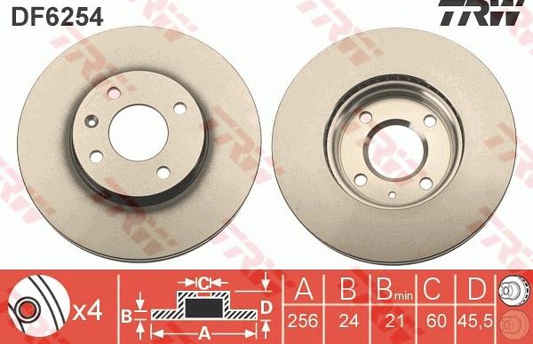 TRW DF6254 - Disque de frein cwaw.fr