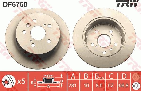 TRW DF6760 - Disque de frein cwaw.fr