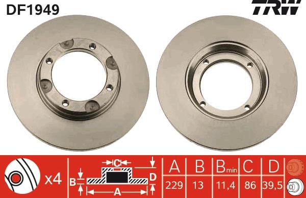 TRW DF1952 - Disque de frein cwaw.fr