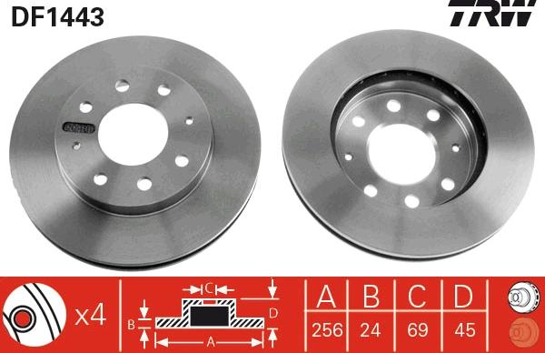 TRW DF1443 - Disque de frein cwaw.fr