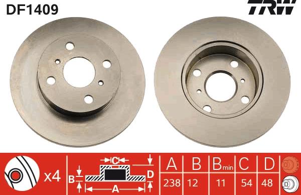 TRW DF1409 - Disque de frein cwaw.fr