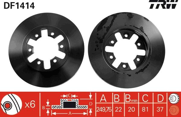 TRW DF1414 - Disque de frein cwaw.fr