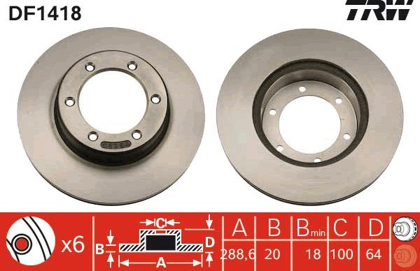 TRW DF1418 - Disque de frein cwaw.fr