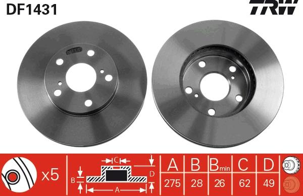 TRW DF1431 - Disque de frein cwaw.fr