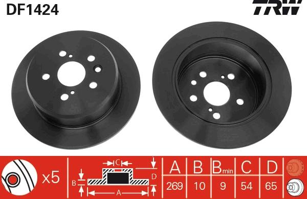 TRW DF1424 - Disque de frein cwaw.fr