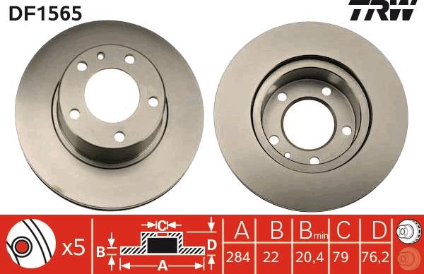 TRW DF1565 - Disque de frein cwaw.fr