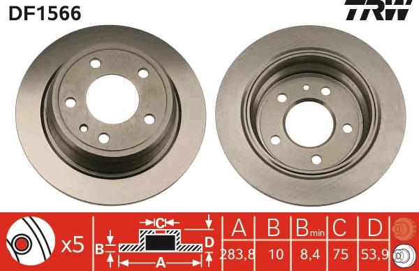 TRW DF1566 - Disque de frein cwaw.fr