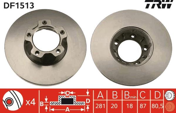 TRW DF1513 - Disque de frein cwaw.fr