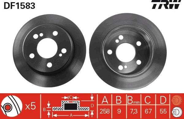 TRW DF1583 - Disque de frein cwaw.fr