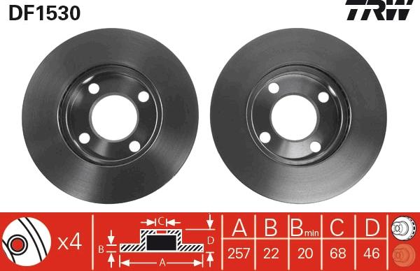 TRW DF1530 - Disque de frein cwaw.fr