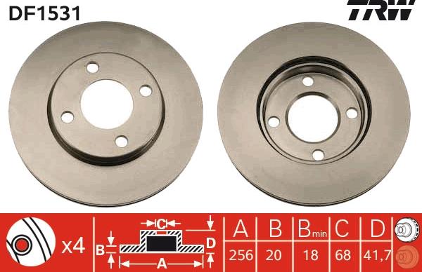 TRW DF1531 - Disque de frein cwaw.fr