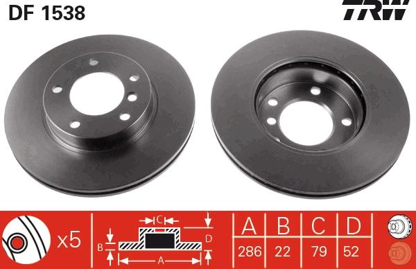 TRW DF1538 - Disque de frein cwaw.fr