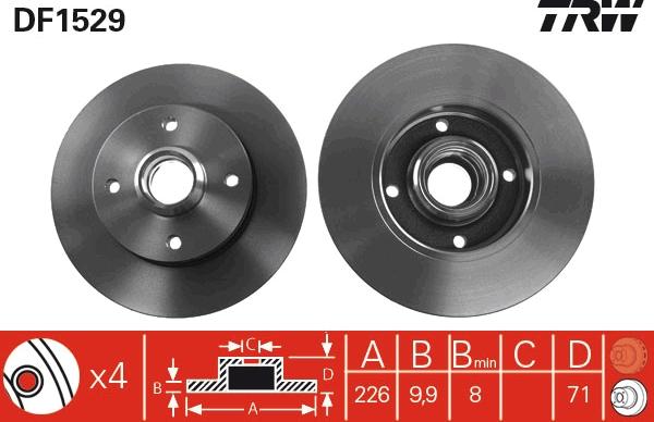 TRW DF1529 - Disque de frein cwaw.fr