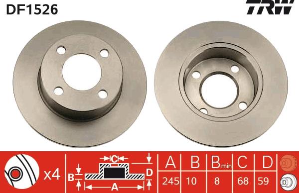 TRW DF1526 - Disque de frein cwaw.fr