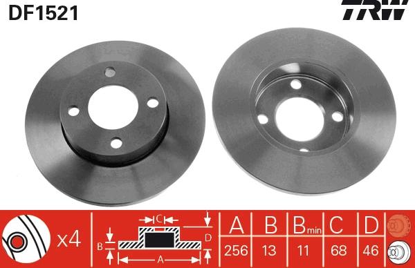 TRW DF1521 - Disque de frein cwaw.fr