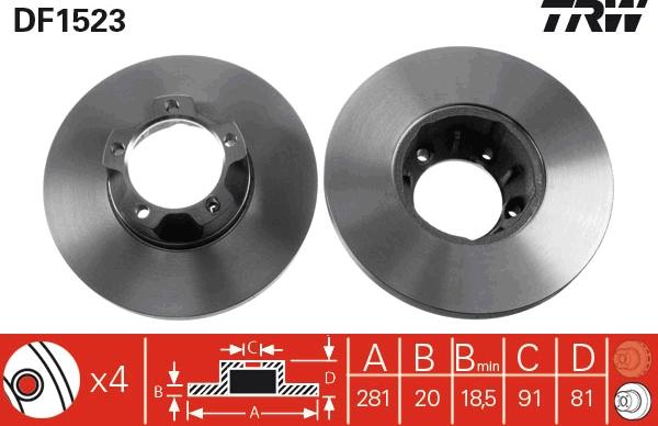 TRW DF1523 - Disque de frein cwaw.fr