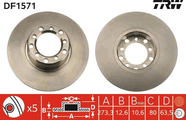 TRW DF1571 - Disque de frein cwaw.fr