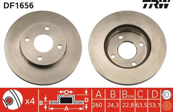 TRW DF1656 - Disque de frein cwaw.fr