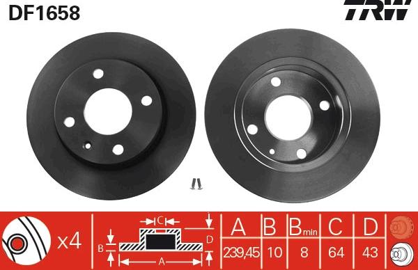 TRW DF1658 - Disque de frein cwaw.fr