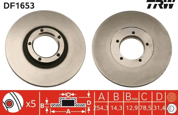 TRW DF1653 - Disque de frein cwaw.fr