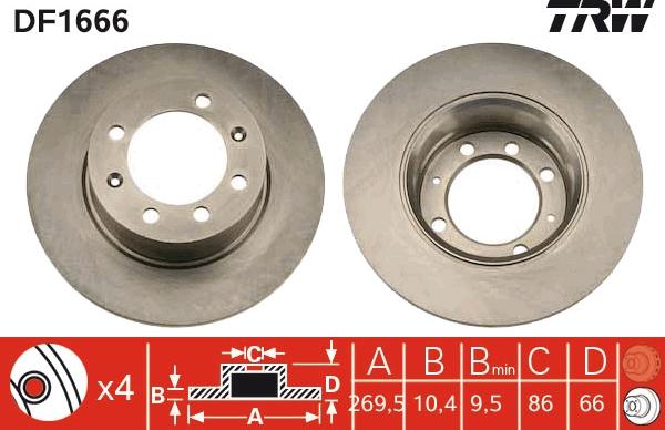 TRW DF1666 - Disque de frein cwaw.fr