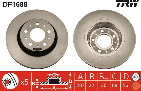 TRW DF1688 - Disque de frein cwaw.fr