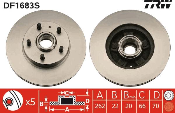 TRW DF1683S - Disque de frein cwaw.fr