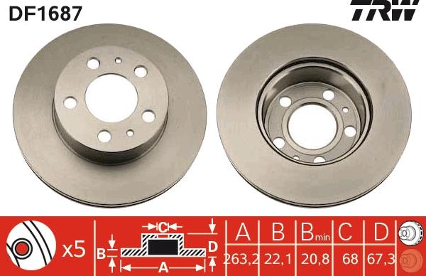 TRW DF1687 - Disque de frein cwaw.fr