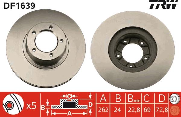 TRW DF1639 - Disque de frein cwaw.fr