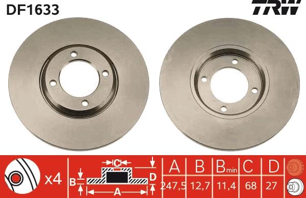 TRW DF1633 - Disque de frein cwaw.fr