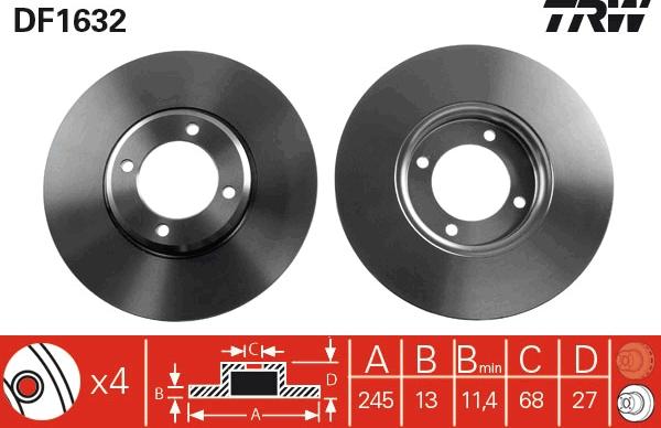 TRW DF1632 - Disque de frein cwaw.fr