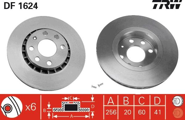 TRW DF1624 - Disque de frein cwaw.fr