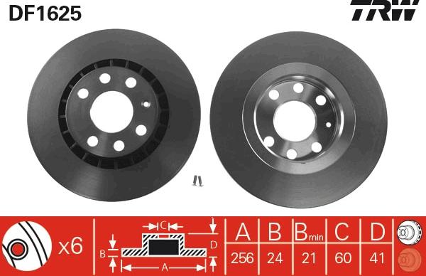 TRW DF1625 - Disque de frein cwaw.fr