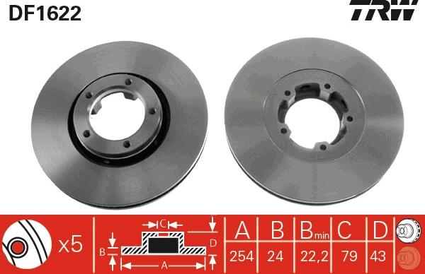 TRW DF1622 - Disque de frein cwaw.fr