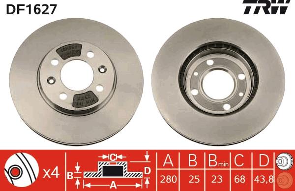 TRW DF1627 - Disque de frein cwaw.fr